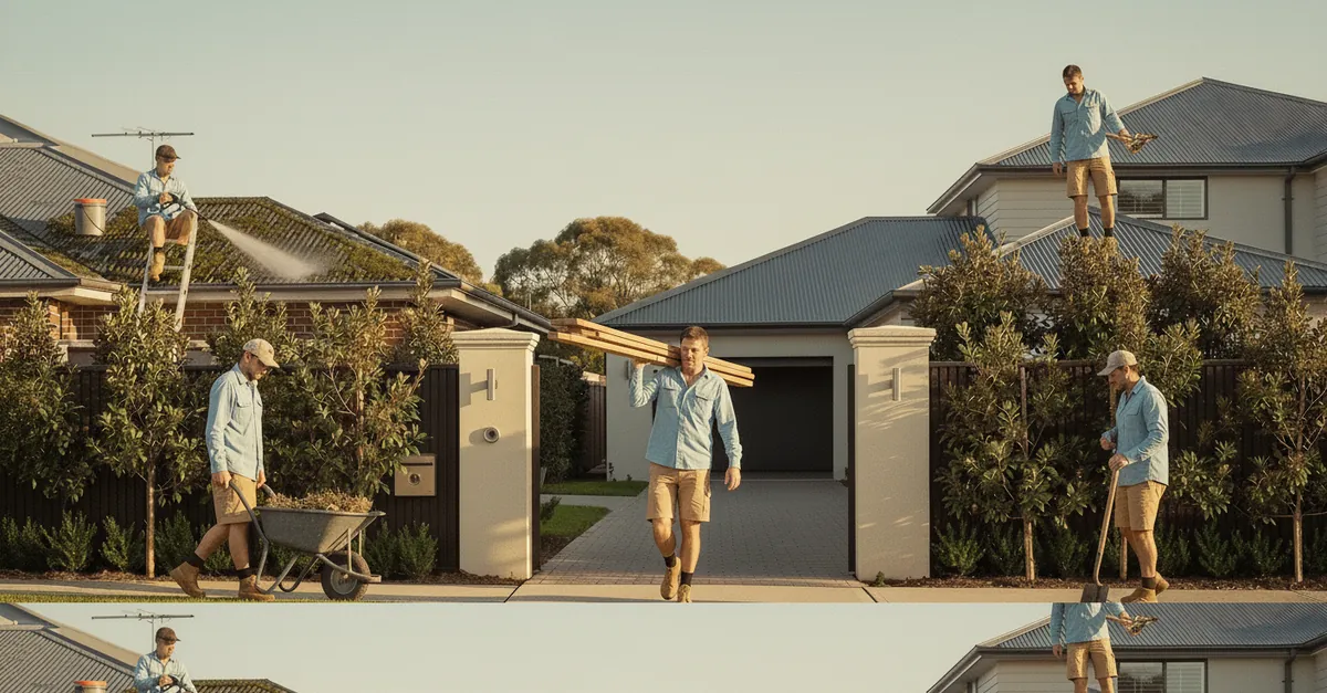 Team of reliable construction labourers from Melbourne labour hire agency Leg-Up Labouring performing building work
